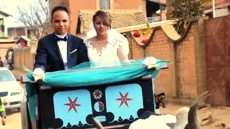VIDEO. Ces jeunes mariés malgaches ont utilisé une charrette à zébus